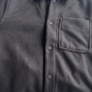 Mode of One Mens Long-Sleeve Knit Trucker Jacket Jet Grey Size XXL